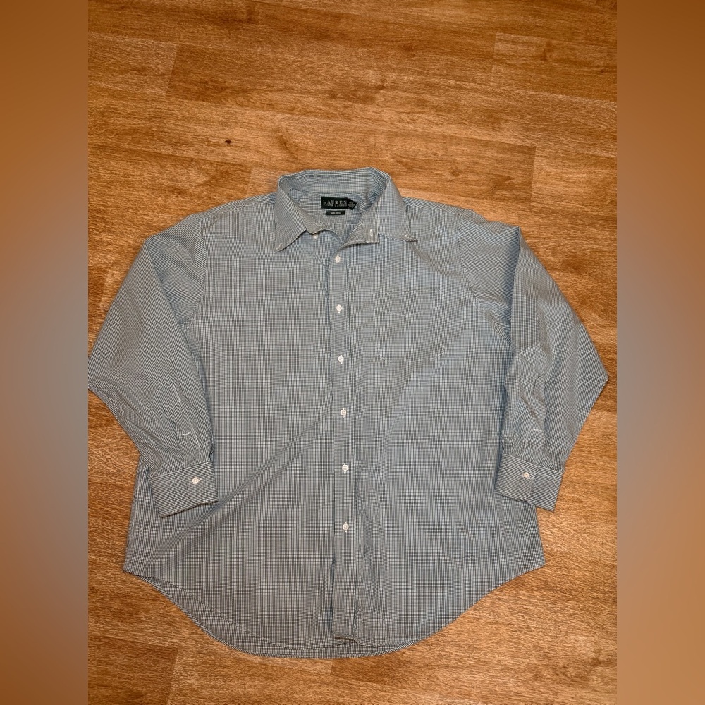 Lauren Ralph Lauren Light Blue Micro-Check Dress Shirt